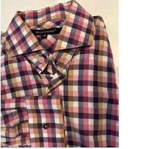 Bogosse Men's Long Sleeve Luxury Dress Shirt Large Button down‎ Collar Cotton